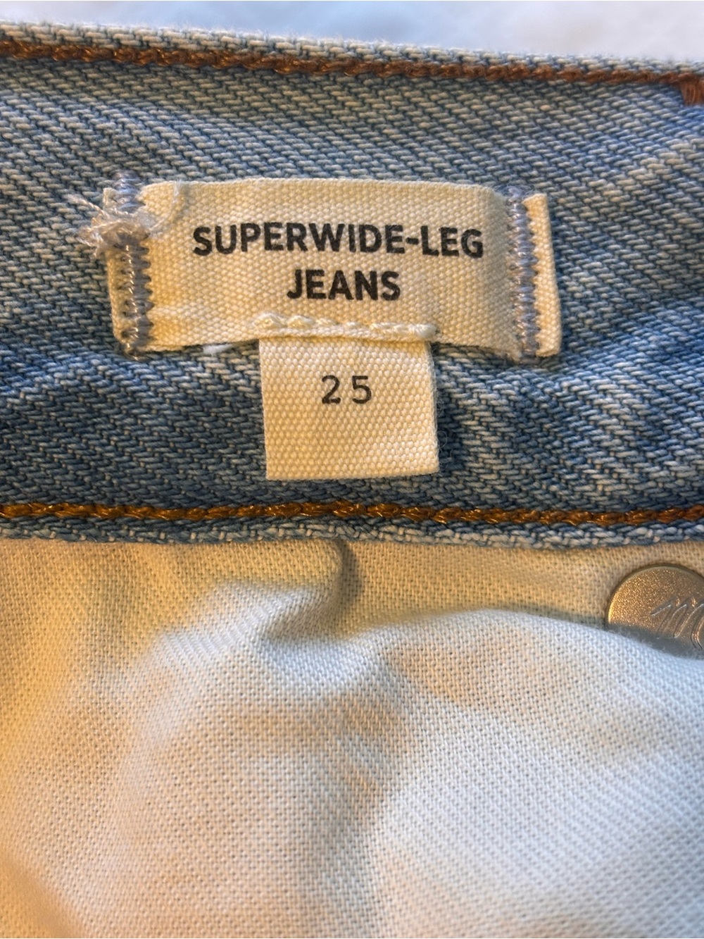 Madewell Superwide-Leg Jeans in Cather Wash Button-Front Edition Women’s Size 25 - Picture 7 of 15